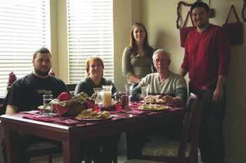 a picture of my family at christmas dinner