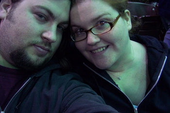 John and Cathleen at an Ice Bats game